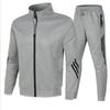 Mens Hooded Zip-Up Sportswear Set Cotton Blend Casual Tracksuit Two-Piece Outfit