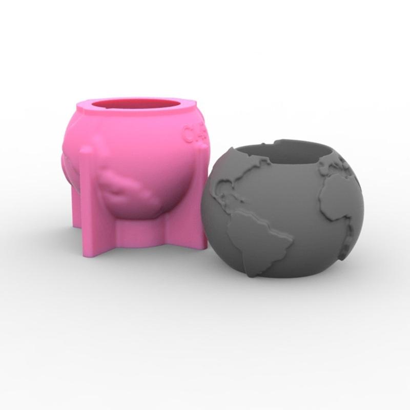 Flower Pot Silicone Resin Mold Flower Epoxy Resin Casting Mold Succulent Vase Cement Mold Candle Holder Wax Mold