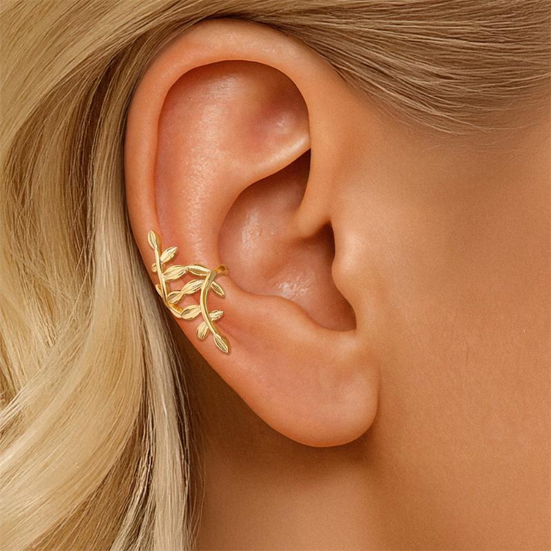 Branch Leaf Ear Cuff Non Pierced Hypoallergenic Vintage Copper Ear Clip Jewelry for Prom Party Wear