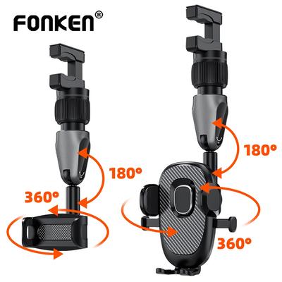 FONKEN Supporto per telefono per auto Supporto girevole a 360 gradi Specchietto retrovisore Staffa per clip appesa Supporto per telefono in auto