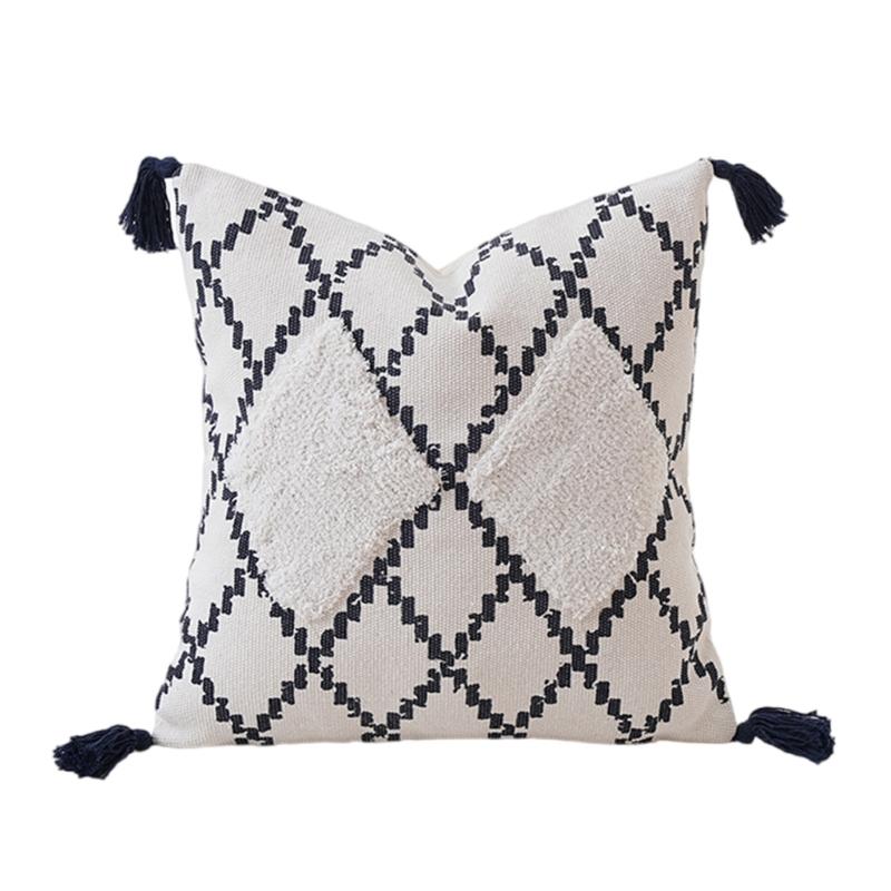 Vintage Style Breathable Cotton Pillowcase Wovens Craft Textured Surfaces Decorative Throw Pillow Cover Home Accent