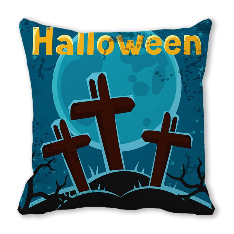 Home Decor Happy Halloween Cushion Cover Pumpkin Print Decorative Pillowcase Demon Cushion Cover 45x45cm Funda De Almohada