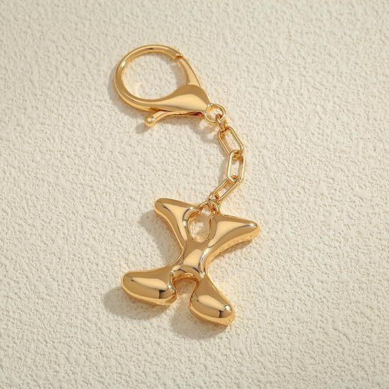 26 Alphabet Keychain: 18K Gold-Plated Pendant - Elegant Niche Design