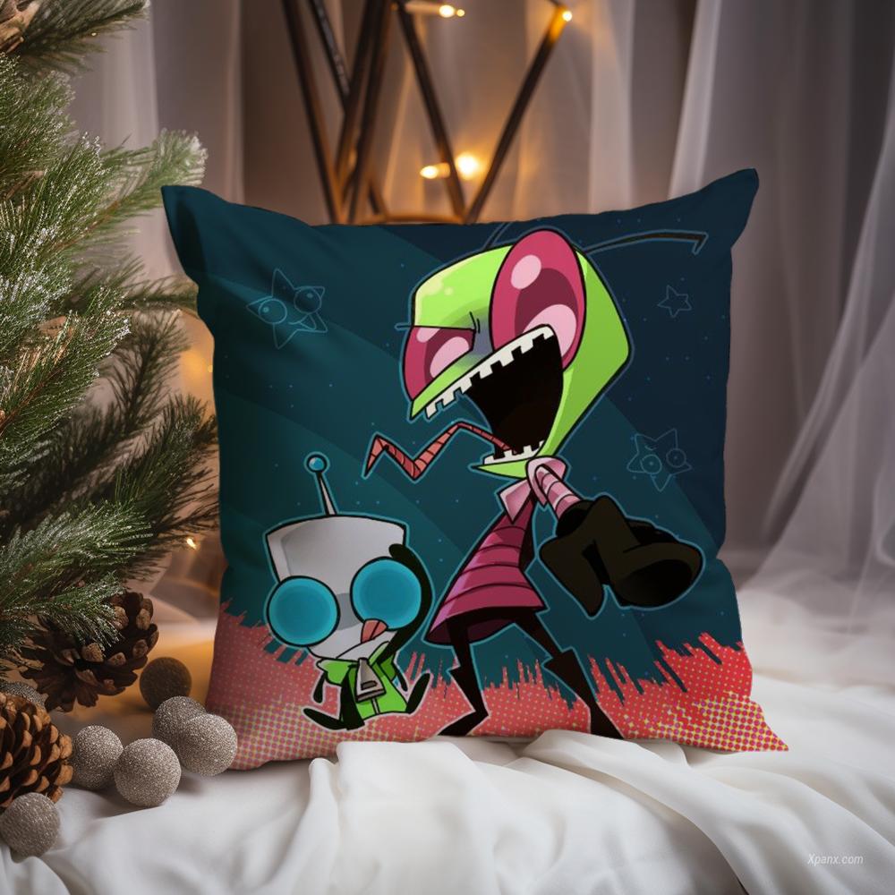 Cute I-Invader Z-Zim Cushion Cover Premium Comfort Reversible Pillow Cove -Two In One Design For Any Room & Car Interior