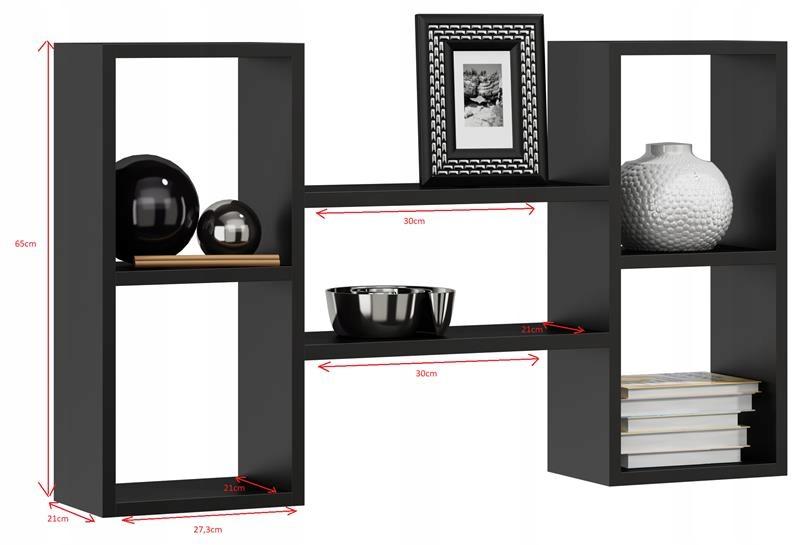Polon Hanging Shelf Black Bookcase Photos Books