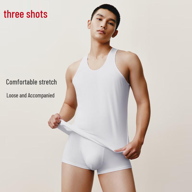 ThreeGun Men s Pure Cotton Loose-Fit Undershirt (3-Pack) 180/115