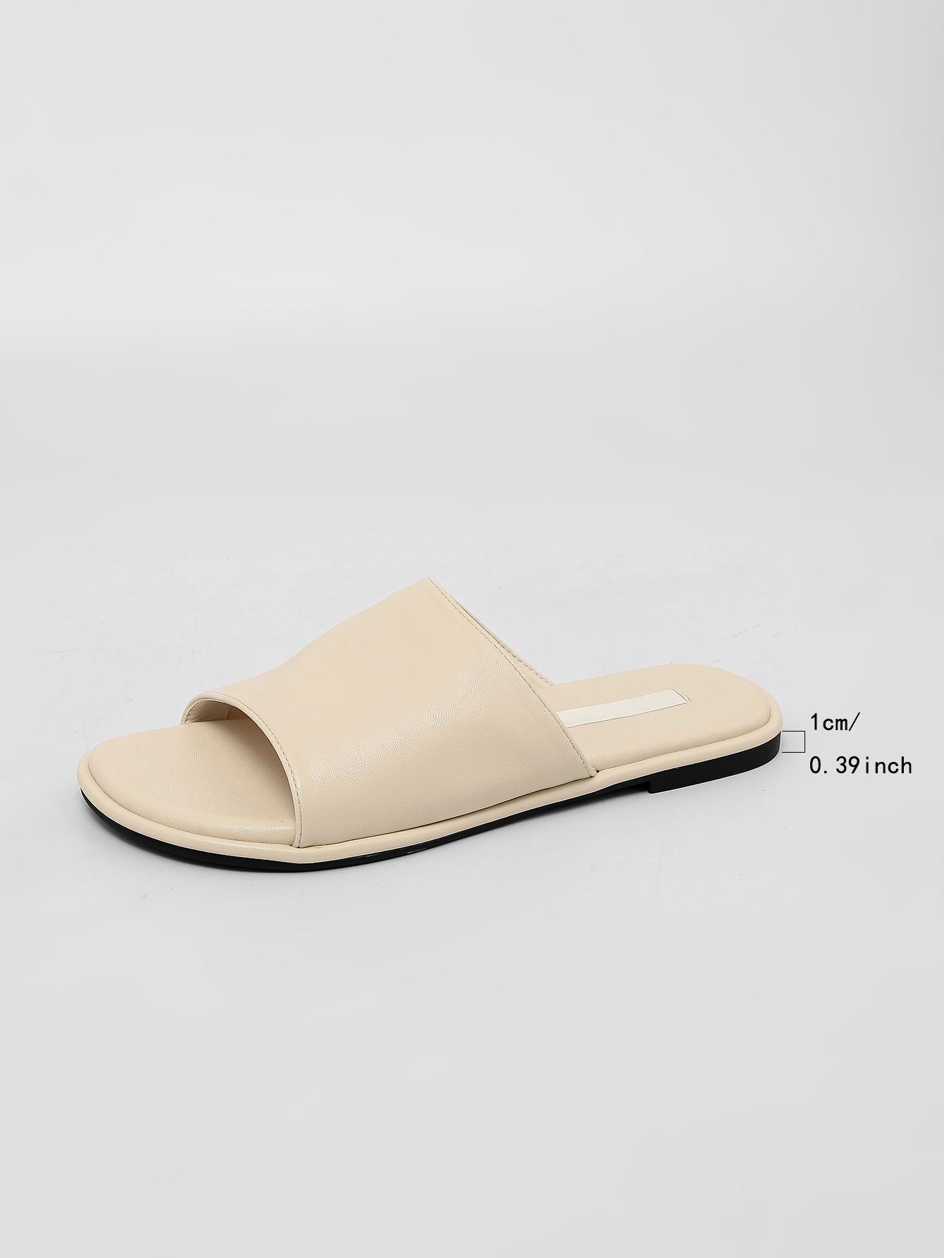

Summer new flat-bottomed slippers women s versatile one-word open-toed slippers women s 2025 light luxury temperament women s shoes 35