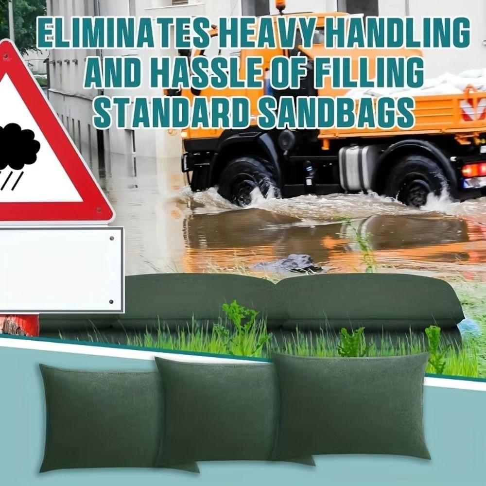 1Pcs New Reusable Water Absorbent Sandbag Canvas 25x50cm 40x60cm Flood Barrier Bag Green Dam Bags For Home Garage Door Basement