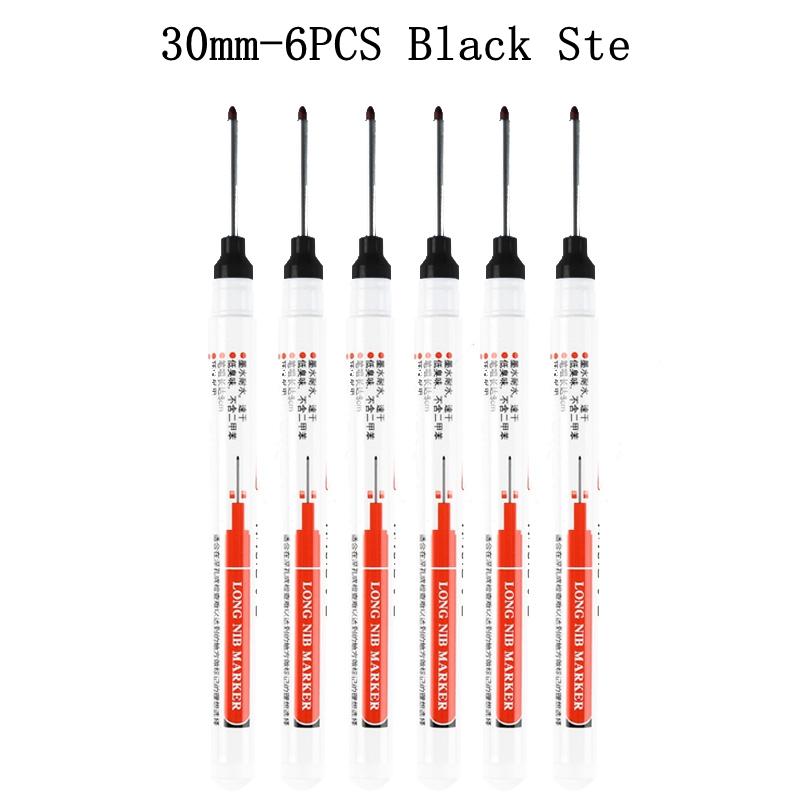 6/8Pcs/Set 30mm Long Head Markers Pen Bathroom Woodworking Decoration Deep Hole Marker Blue/Red/Black/White Oily Marker Pens