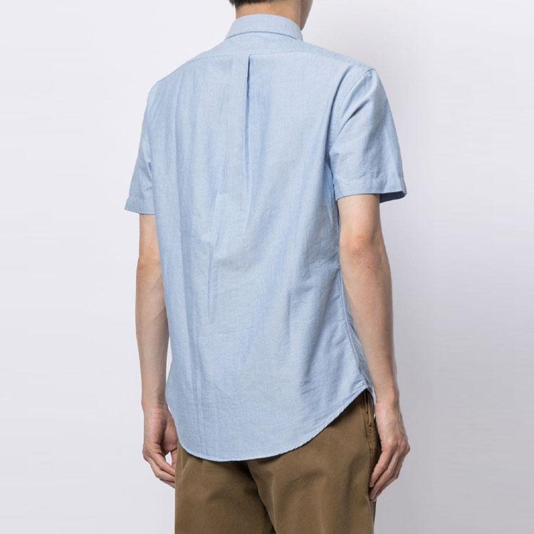 Polo Ralph Lauren SS22 Logo Embroidered Oxford Short Sleeve Shirt Men Shirts Blue 710787736-001