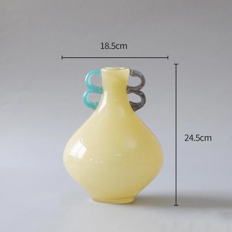 Candy Color Painted Glass Vase Modern Design Plant Pots Desk Decoration Flowers Arrangement Floral Vases Room Aesthetic Decor