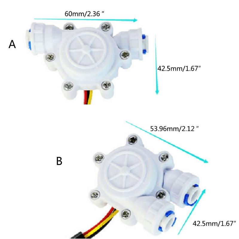 0.2-8L/min Water Hall Effect Flow Sensor Meter 1/4 Quick Connect Flow Meter Flowmeter Counter for Coffee Machine Plastic