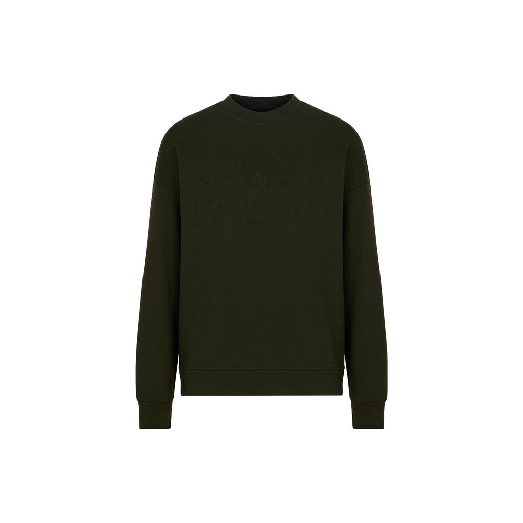 Armani Exchange embossed-lettering long-sleeved sweatshirt 6RZMAC-ZJMAZ-15BA