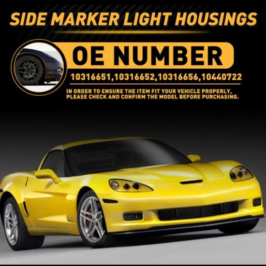 4x LED Smoked Front Rear Side Marker Signal Lights For 2005-13 Chevy Corvette C6