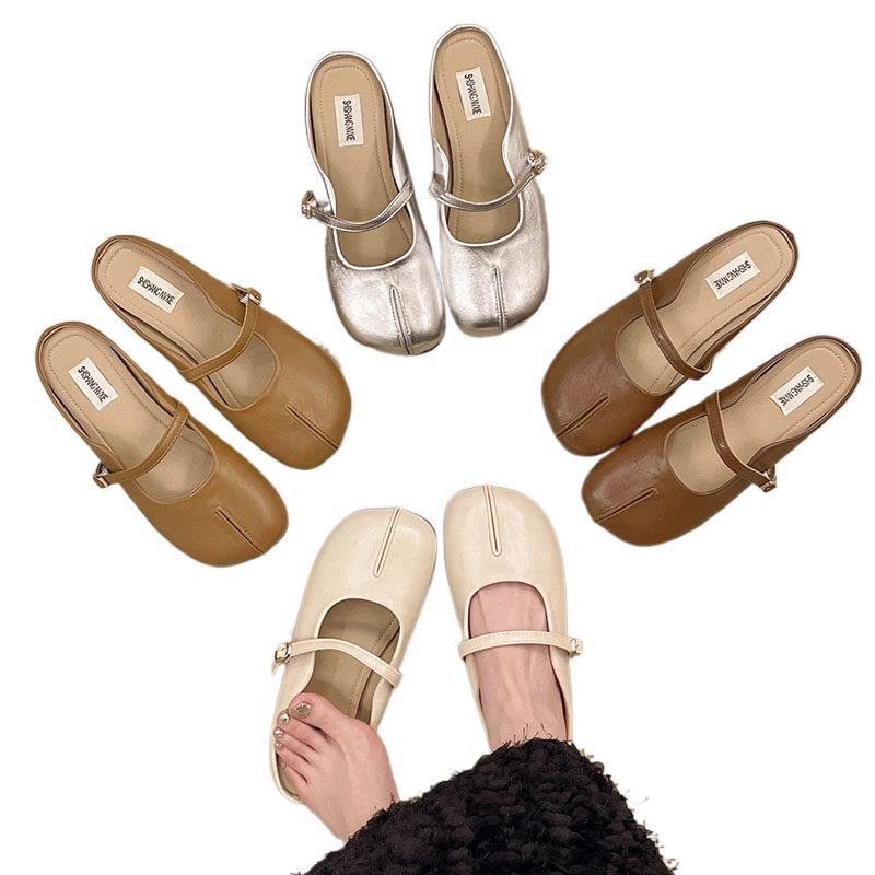 Soft bottom bag head slippers women's summer wear new cool slippers flat bottom lazy half slippers drag