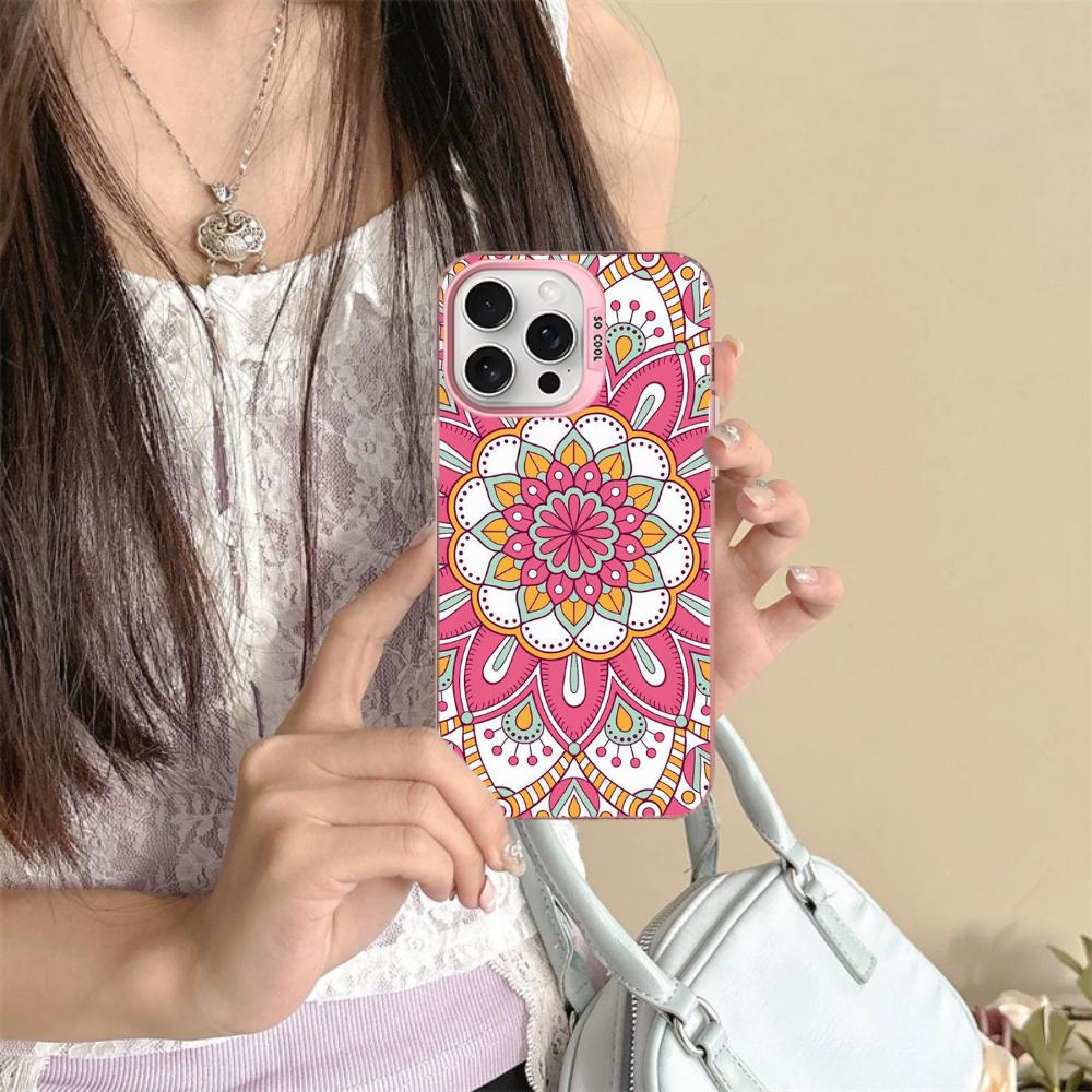 Mandala Flower Totem Phone Case For iPhone 16 15 14 13 12 11 Pro Max X XR XSMAX 8 7 Plus Matte Shockproof Back Cover