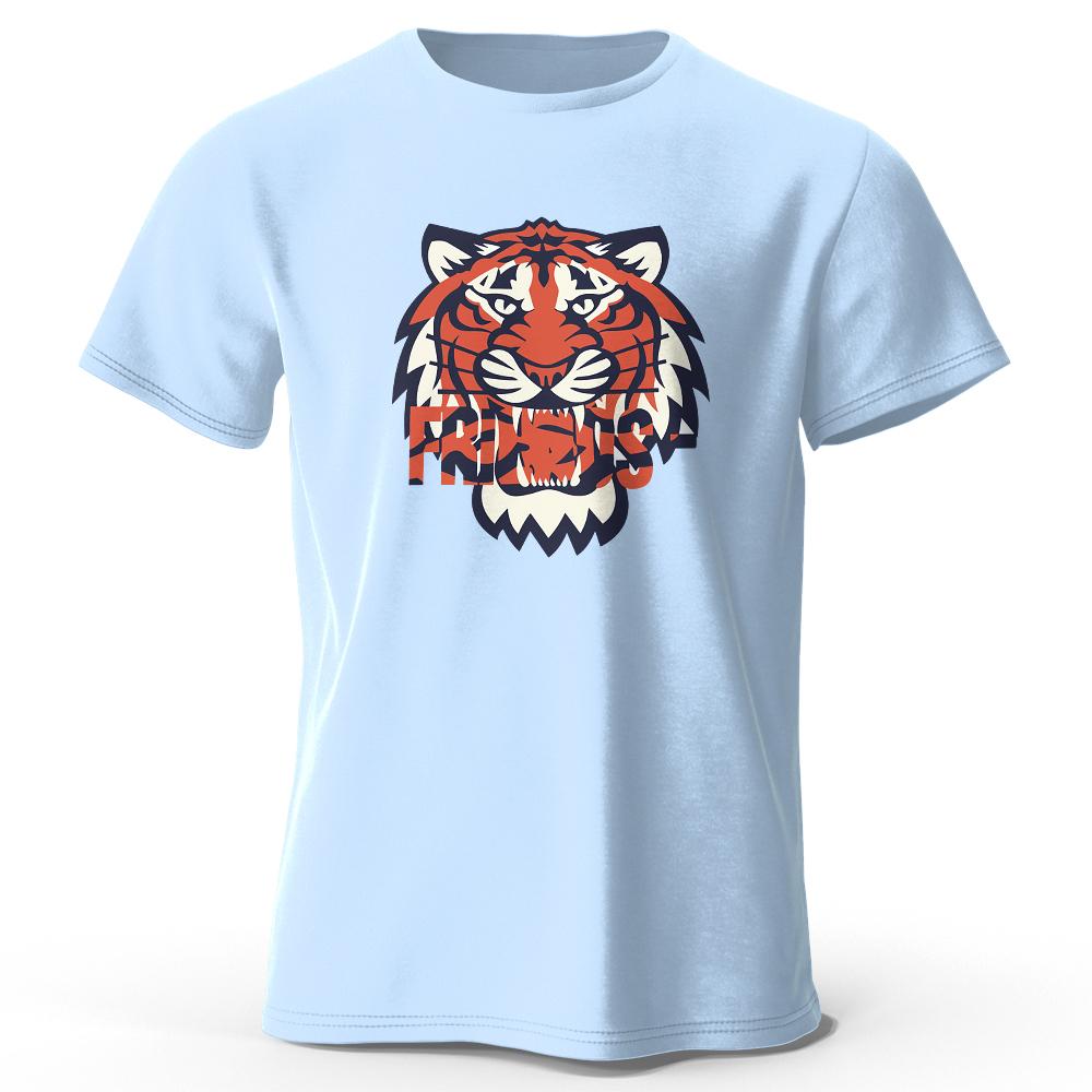 Pánské 100% bavlněné tričko s potiskem tygra Klasické tričko pro muže ženy Nadměrné letní topy trička
