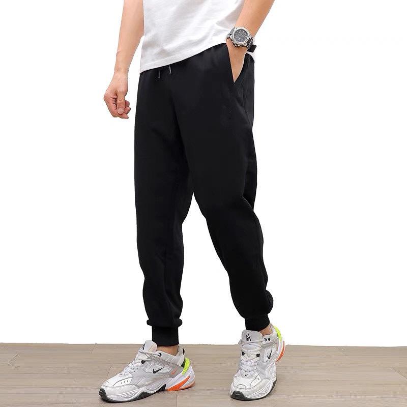 Unisex Korean Style Solid Color Sweatpants - Summer Sports, Cuffed Ankle, Casual Loose Fit for Students
