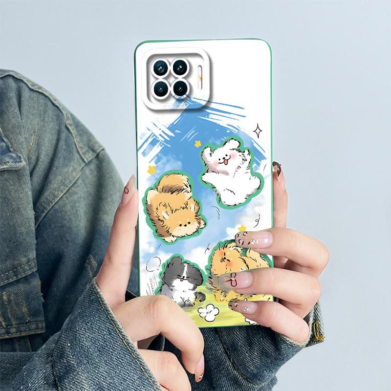 For OPPO Reno4 Lite Reno4 F Phone Case Reno 4 Lite 4F Cover Soft Silicone Cartoon Funda Lovely Panda Flower Printed Coque Casing