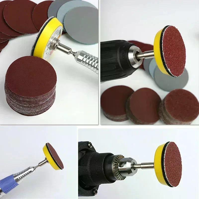 100pcs Set 2 Inch Sanding Discs Pad Kit For Drill Grinder Rotary Tools With Backer Plate Includes 80-3000 Grit Sandpapers