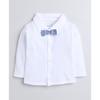 BUMZEE Unisex Cotton Sky Blue & White Boys Full Sleeves Shirt Waistcoat & Pant Set with Applique Bow Age-2-3 Years