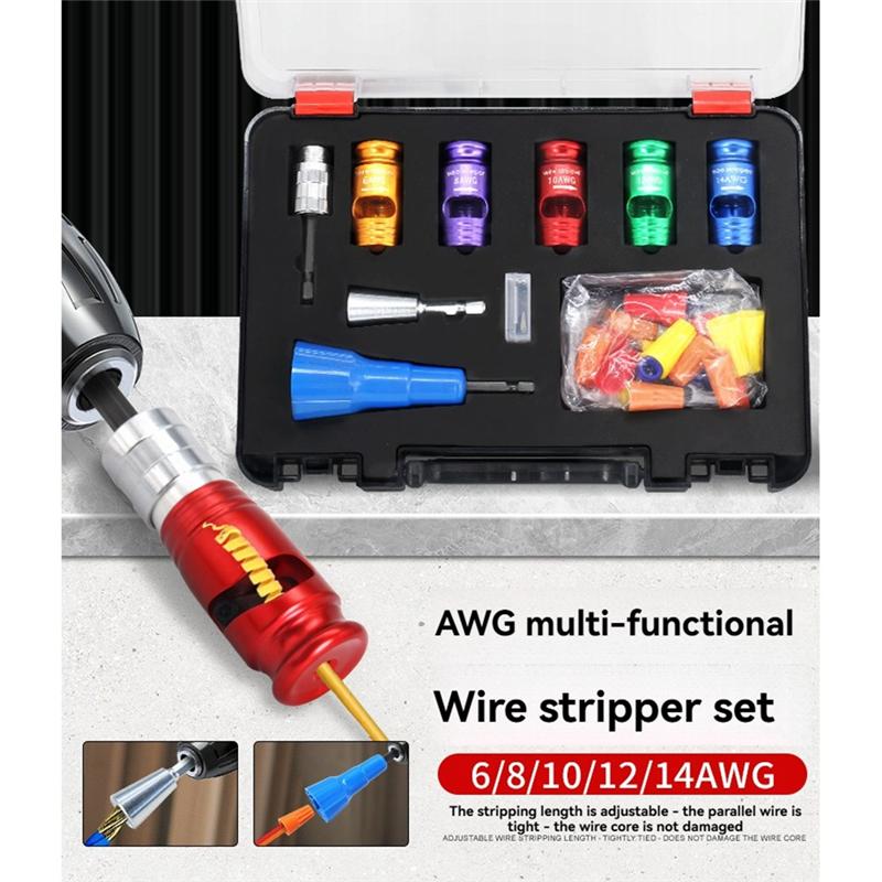A27F-For Drill, Wire Stripping Tool& Wire Twisting Connector, Wire Twister Tool For Drill, Wire Stripping For Drill