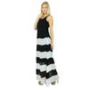 Bimba Women Semi Sheer Georgette Dress Lined Long Maxi Stripe Pattern