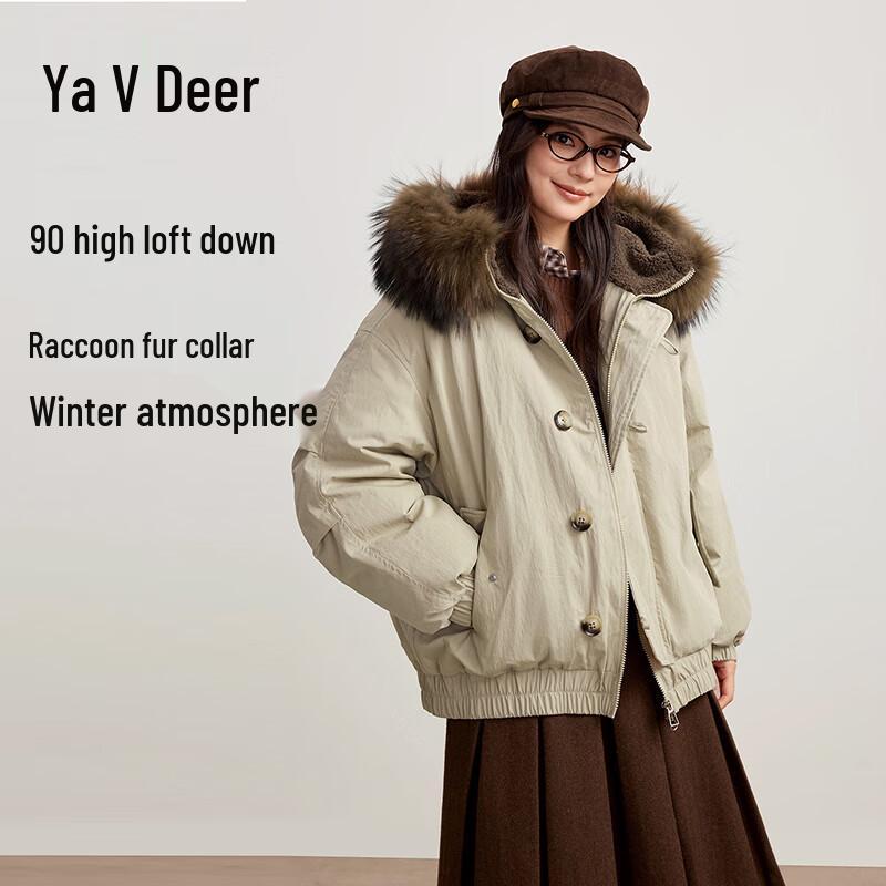 

Yalu Women s 2025 Winter Hooded Down Jacket with Stylish Faux Fur Collar L
