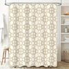White Bath Curtains With Simple Geometric Design For Home Decor Bathroom Accessories Set Of 1 Pc Shower Curtain Liner Waterproof