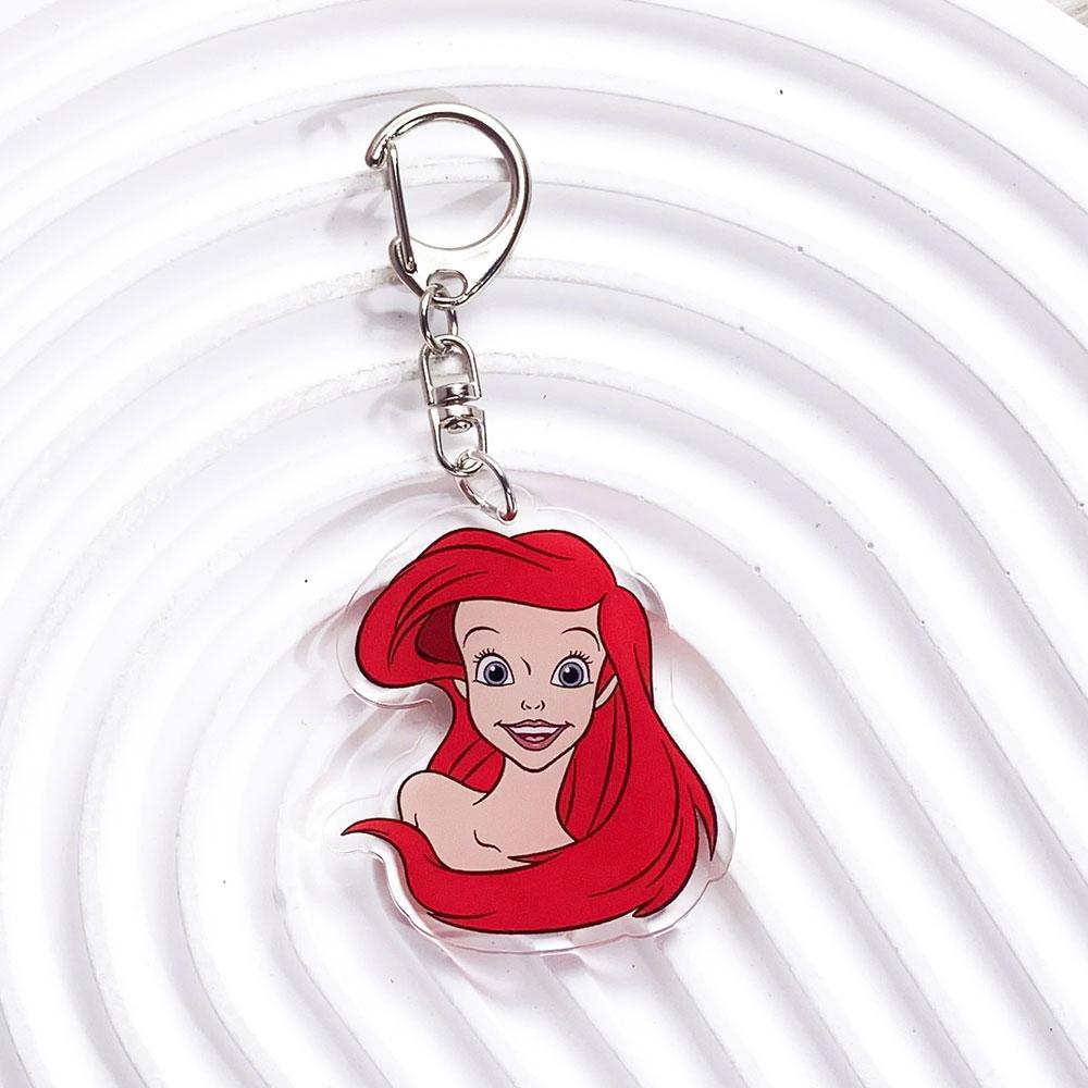 Disney בת הים אריאל אורסולה מחזיק מפתחות אקרילי תליונים לתיק אביזרים מחזיק מפתחות לתרמיל מחזיק מפתחות מחזיק מפתחות מעריצים חברים