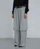 Uusoo Cotton Layered Elastic Waist Pants_ Melange Gray