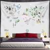 Cartoon Animals Distribution Map Tapestry Wall Hanging Simple Style Cute Hippie Children Kawaii Room Home Decor