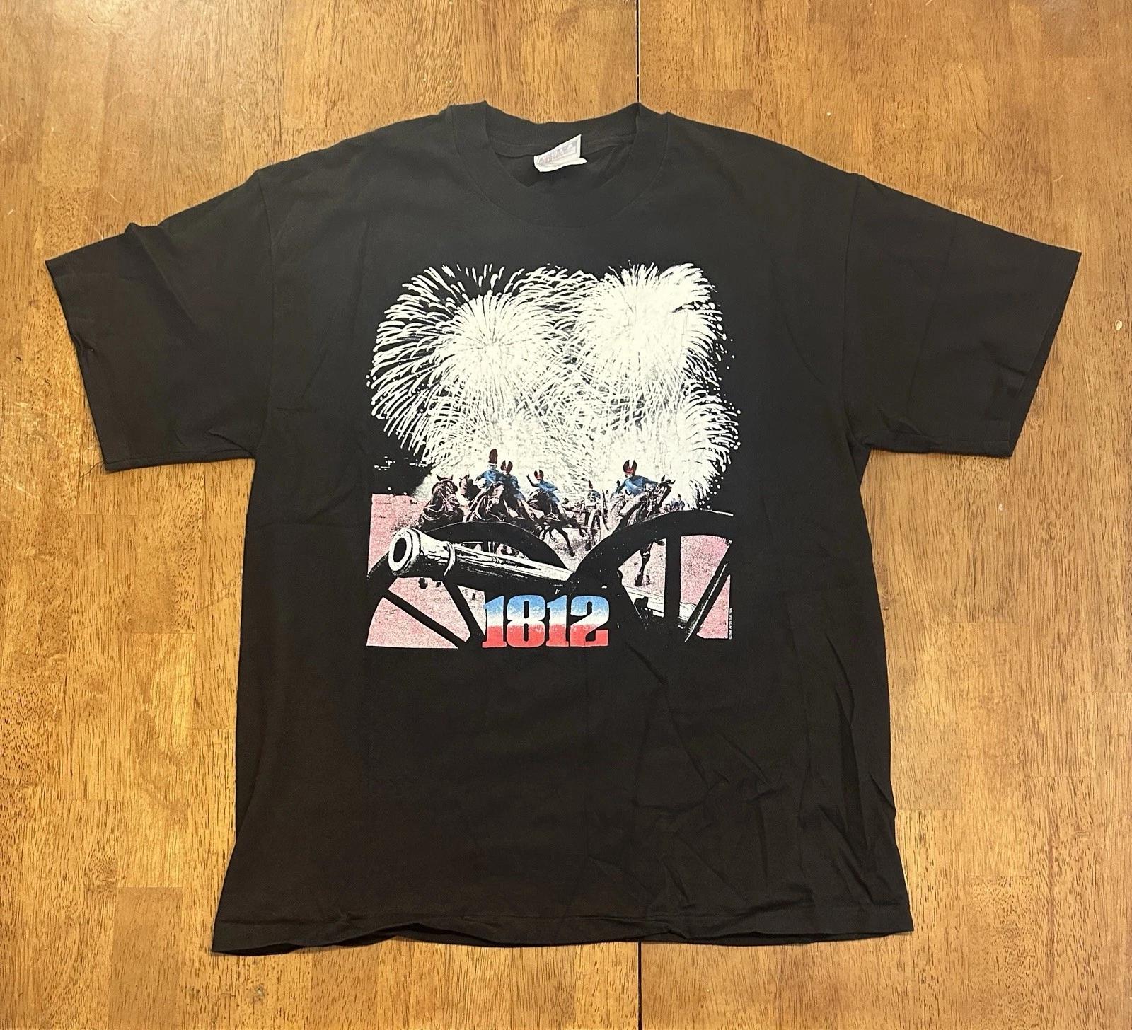 Vintage 90s War of 1812 USA T Shirt Large Star Spangled Banner History 1998 XL