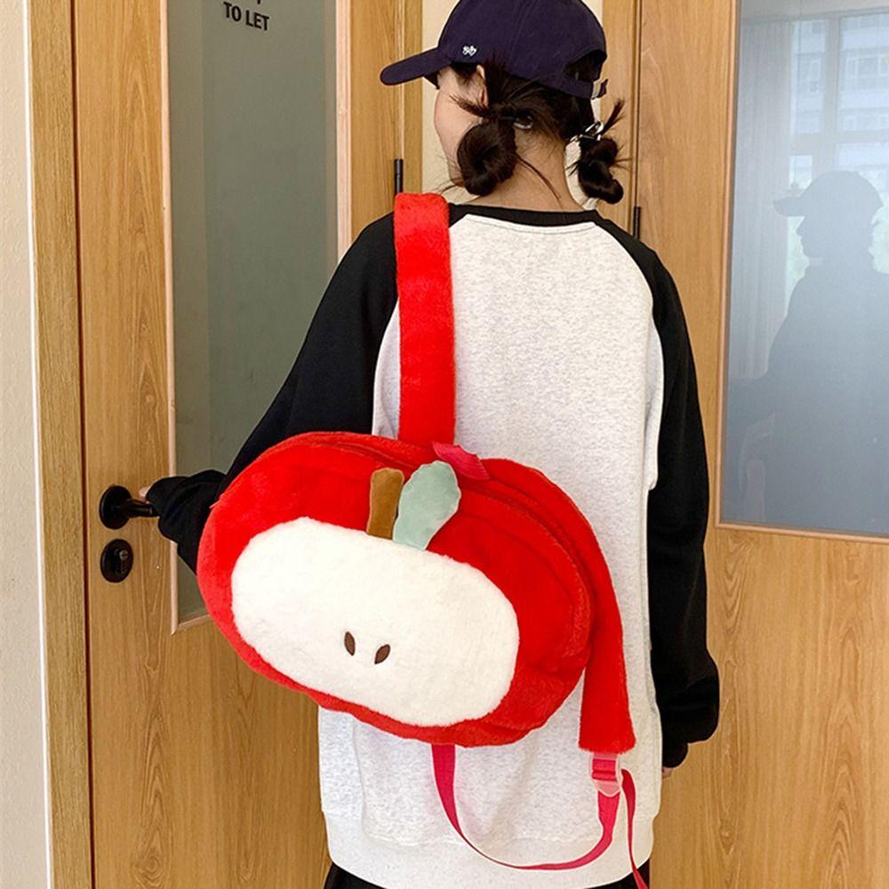 Soft Fruit Doll Shoulder Bag Kawaii Student Schoolbag Cartoon Fruit Plush Backpack Kid Girl Boy