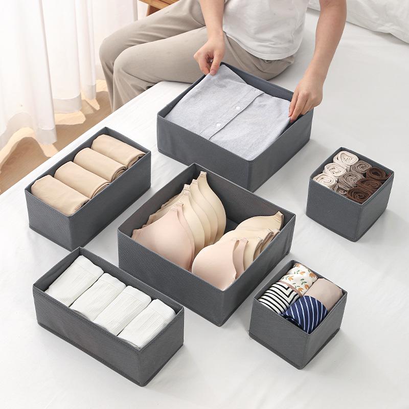 Foldable Large Capacity Underwear Storage Box - Thickened Non-Woven Fabric Wardrobe Organizer