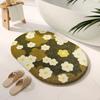 VIKAMA Fresh Flower Synthetic Cashmere Carpet Soft Absorbent Bathroom Floor Mat Shower Entrance Door Mat Bedroom Decor