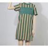 Puma Fashion Striped Long Short Sleeve T-Shirt Women Tops Green 596007-34