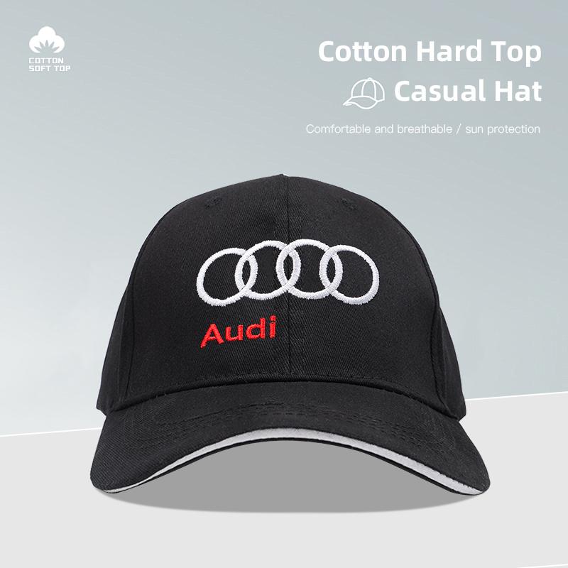 2026 Hot For Audi Car Emblem Embroidery Snapback Baseball Cap Spring And Autumn Outdoor Sports Adjustable Casual Hats Sunscreen Hat