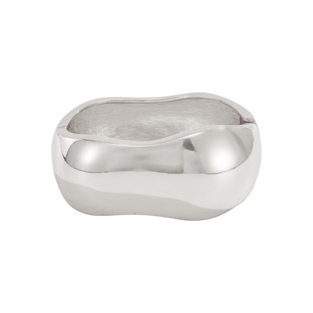 Zinc Zinc Zinc Alloy Simple Metal Bracelet Geometry Wide Side Bangle Personality Exaggerated Bracelet Daily