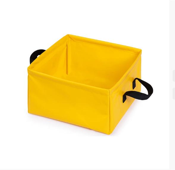 Foldable Square Water Bucket with Large Capacity - Portable Travel Storage for Tableware and Toiletries.