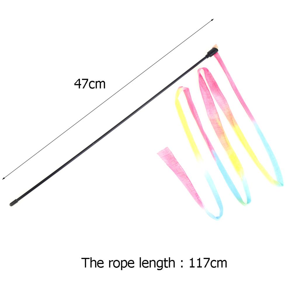 Cat Toys Cute Funny Colorful Rod Teaser Wand Plastic Pet Toys for Cats Interactive Stick Pet Teaser Cat Supplies