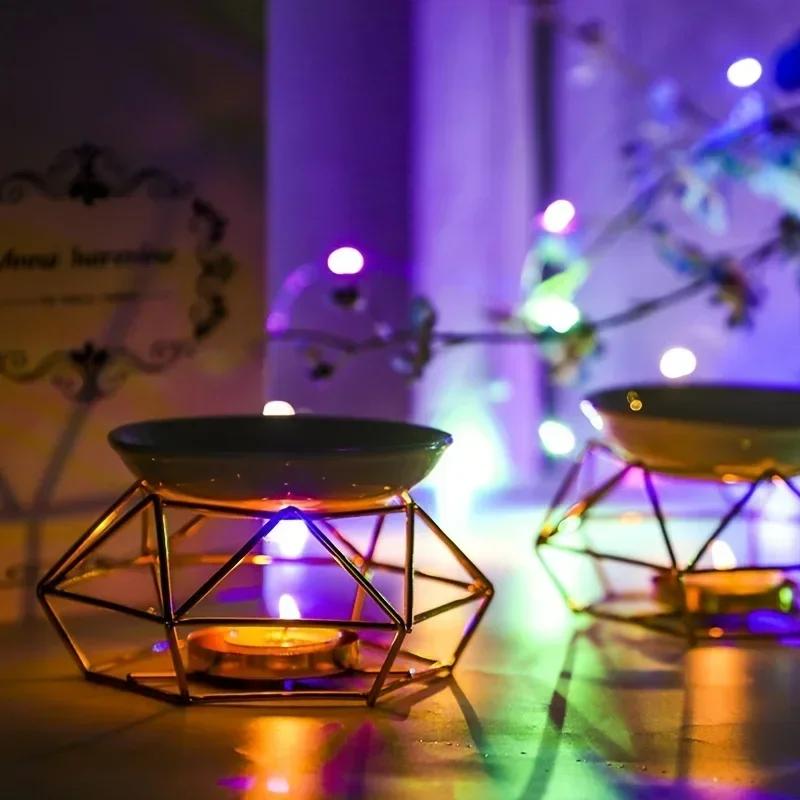 Romantic Ironwork Scented Candlestick Incense Holder Essential Oil Aromatherapy Lamp Diffuser Home Dating Atmosphere for Couples