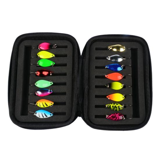 Sequins Fishing Lures Set with Storage Bag Compact Design Portable Metal Spoon Spinner Kit Freshwater Artificial Baits Fishing Tackle