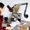 YOUSHARES Wall Mount Boom Arm Microphone Holder Vertical Mount Free Rotation Metal Clip Space-Saving Desk Accessory