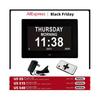 (Black) 12 Alarms Digital LED Calendar Clock with Multi-Languages to display. Medicine Time Reminder for Elder.Home Desk Wall Decoration