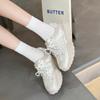 Summer mesh Forrest Gump shoes women's new leather breathable thin casual shoes lightweight platform sports dad shoes