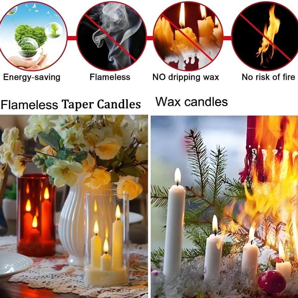 Transparent Lampshade LED Electronic Candles Warm Light Fake Candle Lights  Table Decor