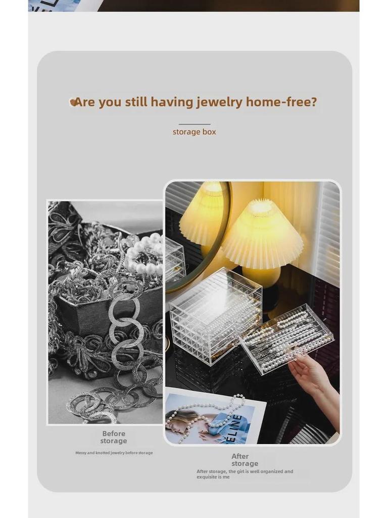 Cutie de depozitare pentru colier de perle și brățară cu lanț de șarpe - afișaj spațios pentru bijuterii