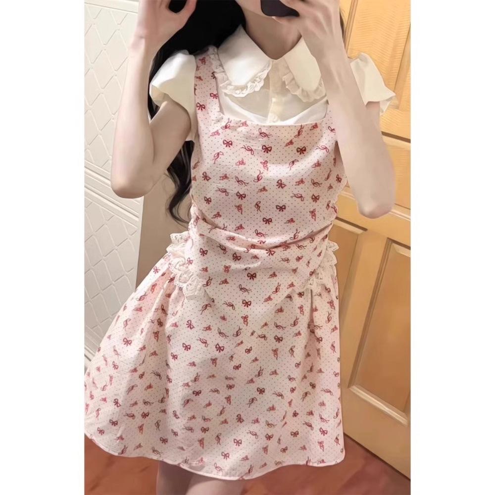 Girl dress summer new gentle floral princess skirt small waist