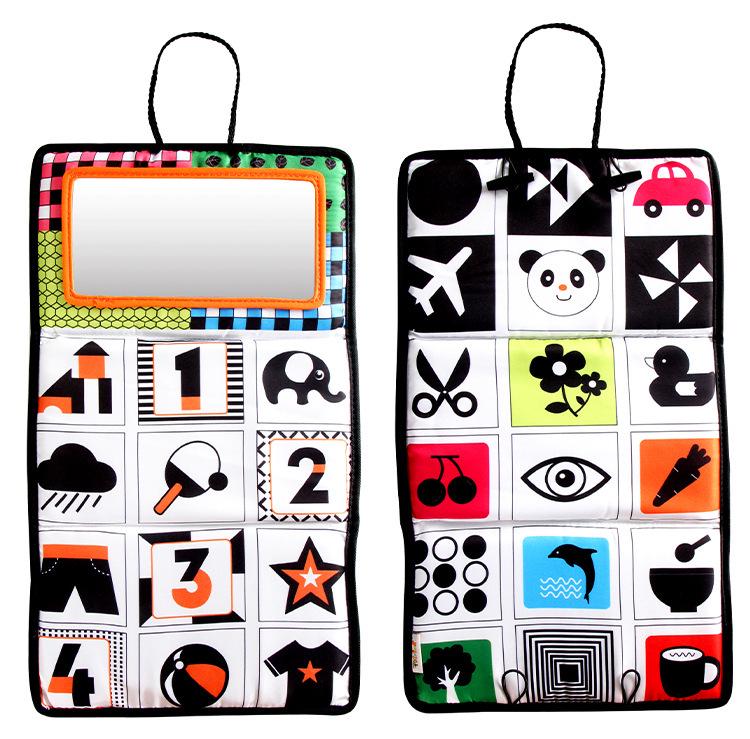 Aipinqi Baby Funhouse Mirror Cloth Book: Car Hanging Toy with Foldable Pendant for Back Seat